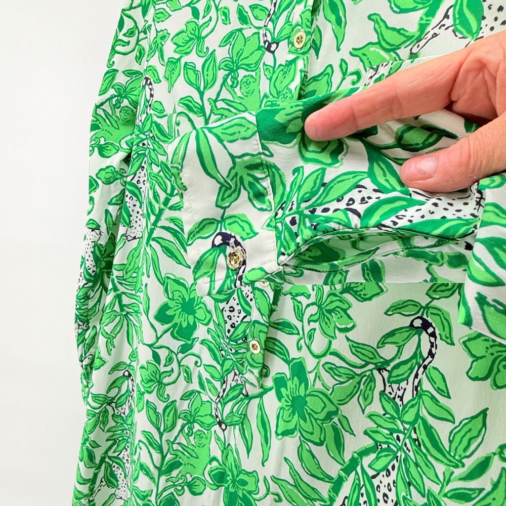 Lilly Pulitzer  Kindra Dress in Fiddle Leaf Green Lil Escape Plan Size Sam - Picture 4 of 11